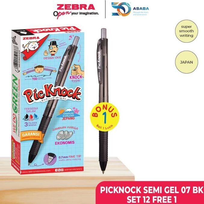 

Zebra Pulpen Oil Based Ink 0.7Mm - Warna Hitam Isi 12 Pcs Free 1 Pcs New Stok