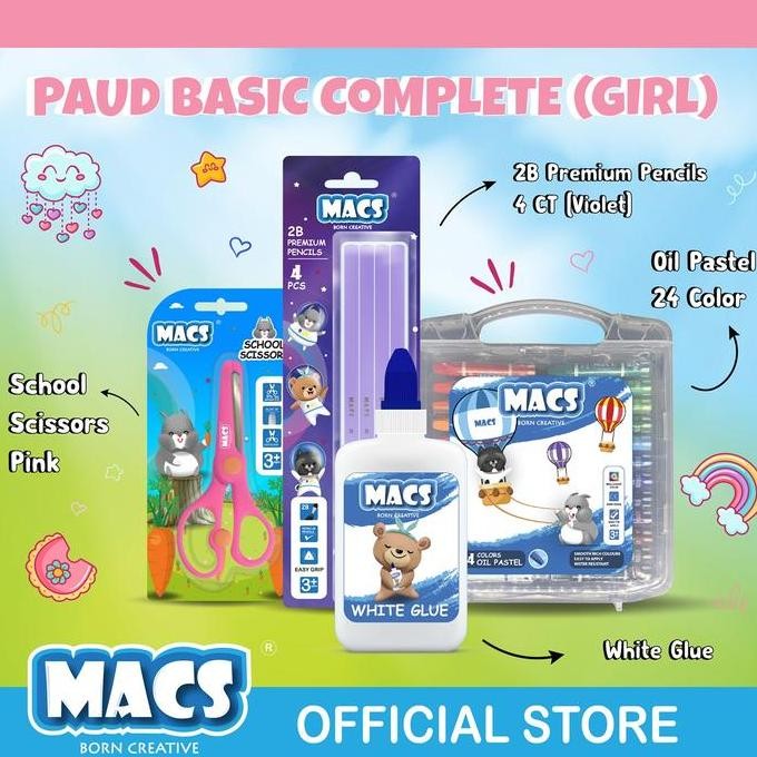 

Macs Paket Paud Complete / Crayon / Pensil / Paket Sekolah New Stok