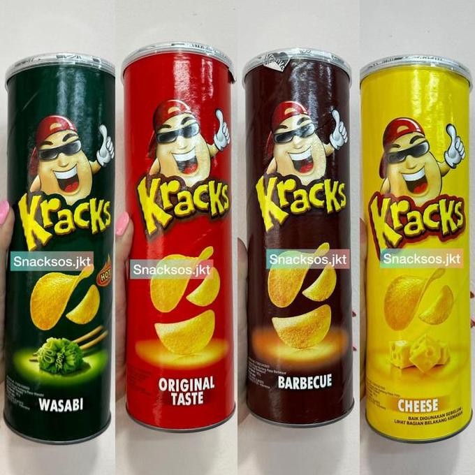 

KRACKS POTATO CRISP ORIGINAL / PAPRIKA / BARBECUE / CHEESE / WASABI / SOUR CREAM & ONION - KERIPIK KENTANG