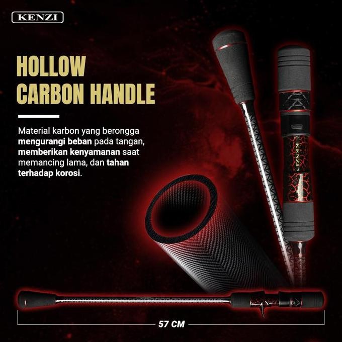 Joran Kenzi Galaxy 1802 Bc Fuji Guides Pe 1-2 Pe 2-3 Pe 3-4 Baitcasting Jigging Pancing - Panjang 18