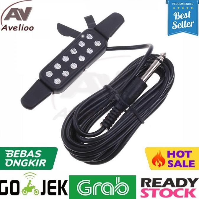 Pickup Mic Gitar Akustik 12 Lubang - Microphone Clip On Acoustic Guitar Soundhole