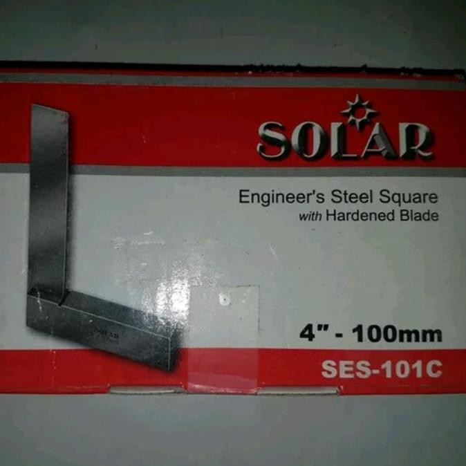 

Siku Mesin 4 Inch 100 Mm Penggaris Baja Solar Ses - 101C With Hardened New Stok