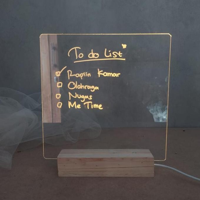 

Acrylic Note Board Led / Papan Tulis Akrilik / To Do List Akrilik New Stok