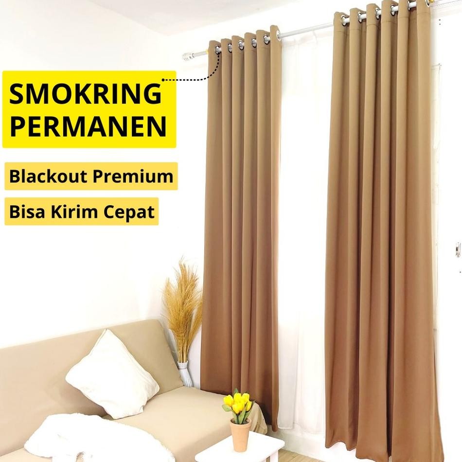 Gorden Jendela Blaout 80 Horden Pintu Hordeng Tebal Pendek Tirai Polos Minimalis Loft S