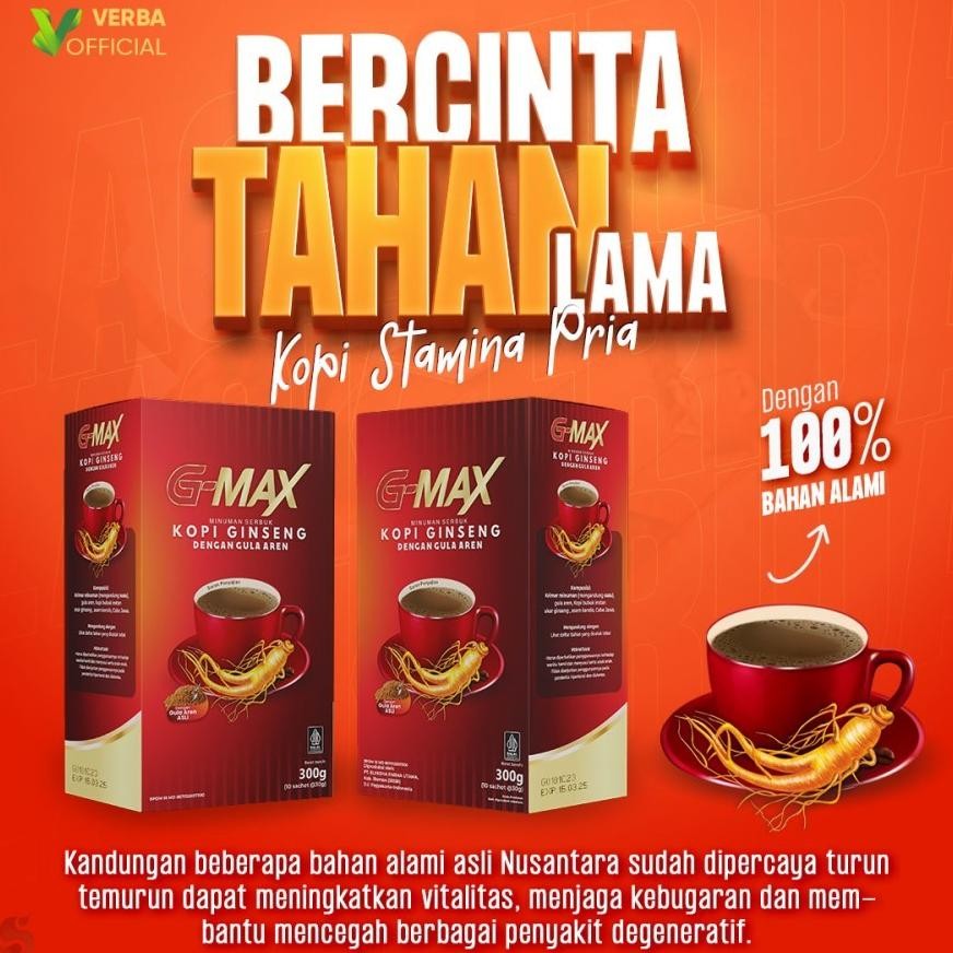 

Ready_Stock_Cod Minuman Herbal Tahan Lama G-Max Coffee Stamina Pria Terbaik 100% Original Kopi Vitalitas Pria Dewasa Lea