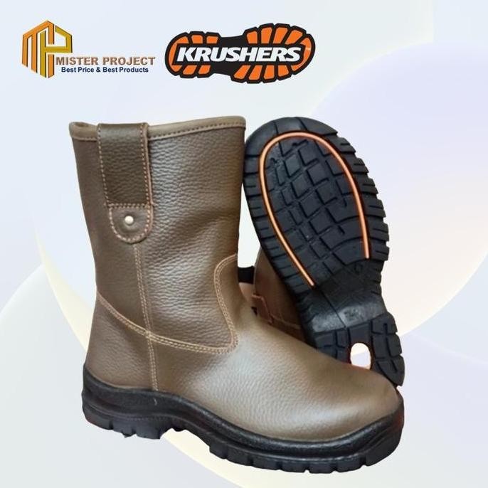 

Terlaris Safety Shoes Krushers Texas Brown / Balck / Sepatu Safety Proyek