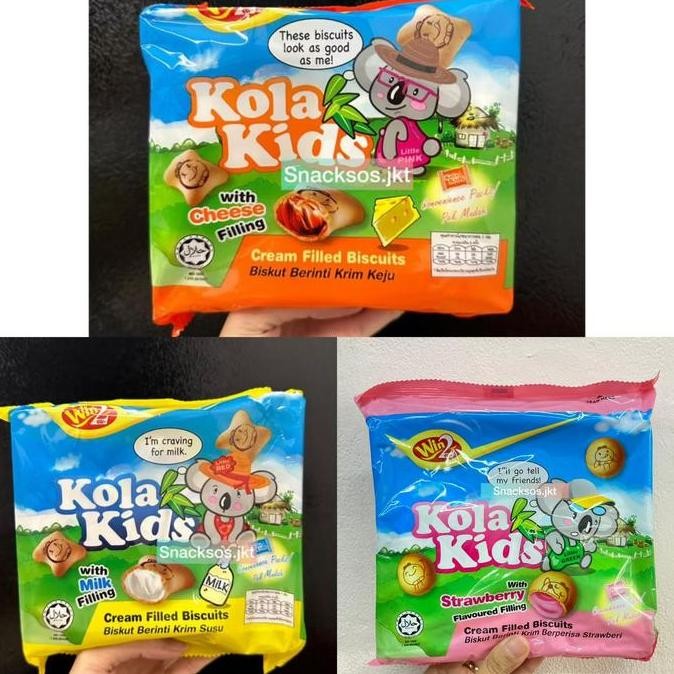 

WIN2 WINWIN KOLA KIDS CREAM FILLING BISCUIT WITH MILK/ CHEESE / STRAWBERRY / CHOCOLATE