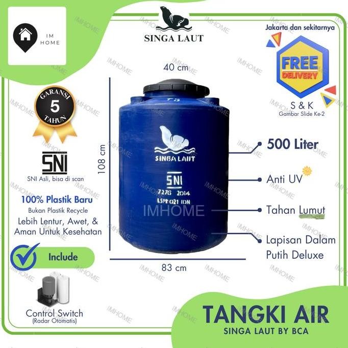 TERMURAH - Tangki / Toren Air Singa Laut 500 Liter T550 Murah