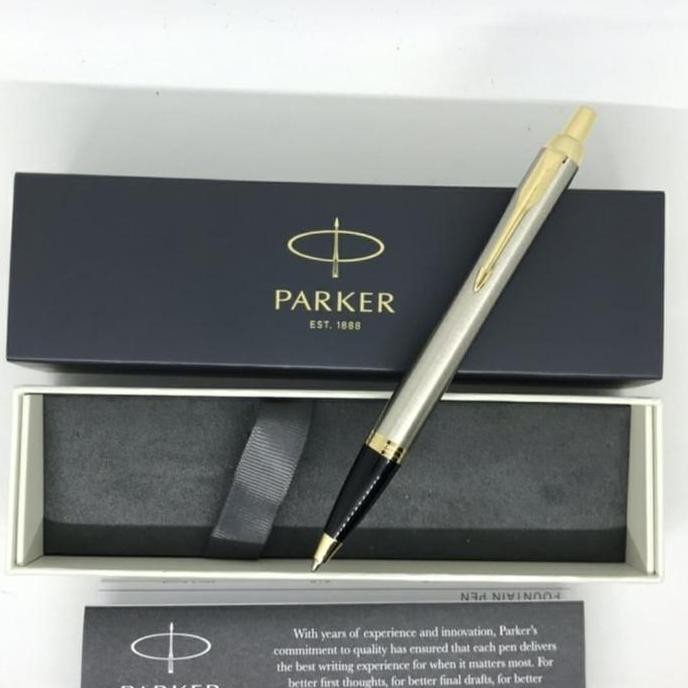 

Pen Parker New Im Brushed Metal Gt Ballpoint M.Blk Tb New Stok