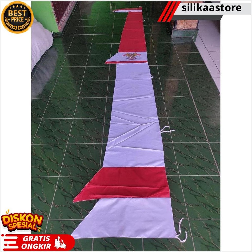 Umbul-Umbul Layur Merah Putih 4Meter Layur Lurus Bendera Umbul-Umbul Warna Warni Garuda Panjang Mura