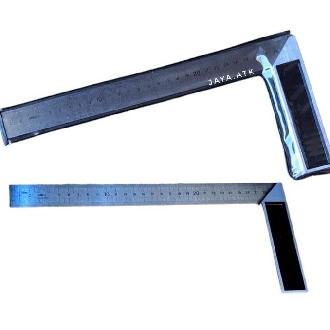 

Penggaris Mistar Siku Besi 30 Cm Tukang Pasekon 12" Angel Square Tebal New Stok