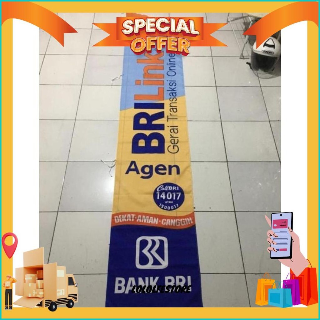 Umbul Umbul Agen Brilink Ukuran : 60X300Cm Terlaris