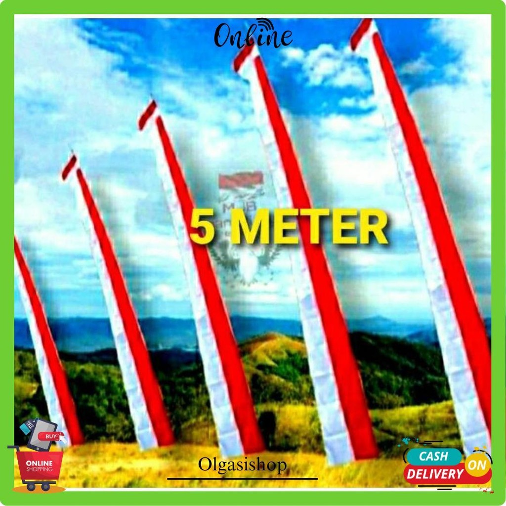 Umbul Umbul 5 Meter Merah Putih Polos Gratis Ongkir