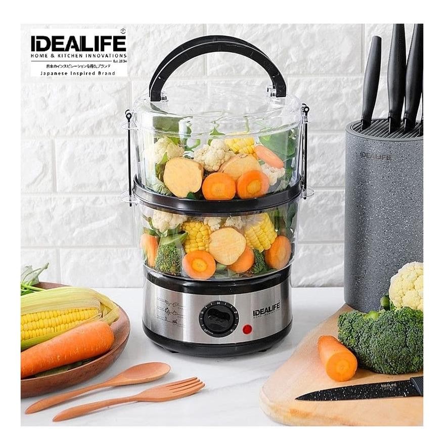IDEALIFE IL-114 Electric Food Steamer Kukusan Listrik 2 Susun MURAH