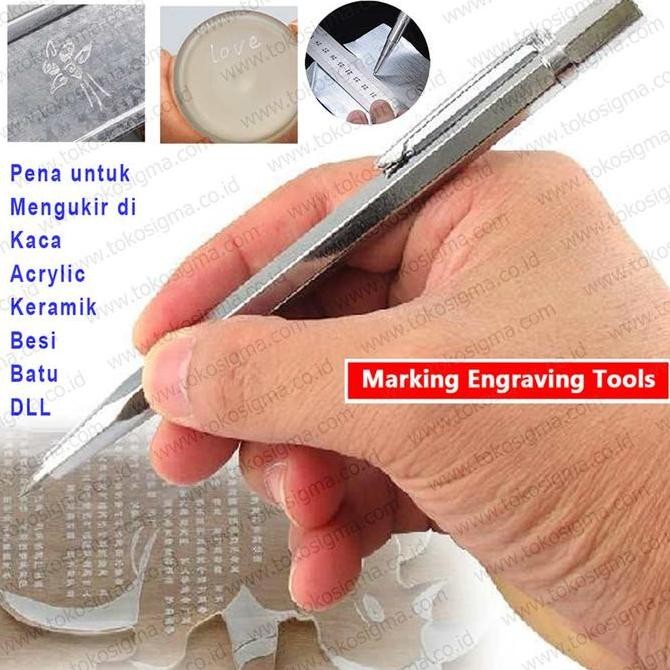 

Pena Ukir Besi Solid Steel Engraving Scriber Pen Tungsten Carbide Tip