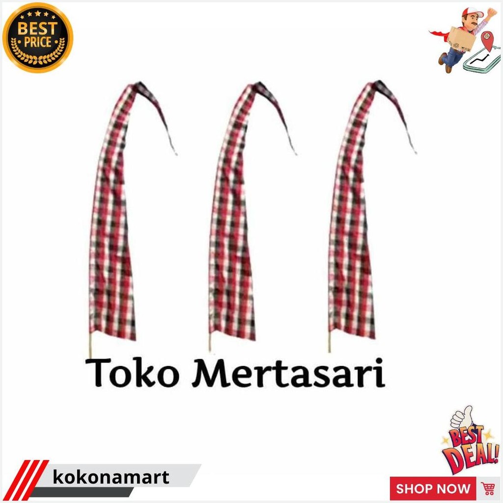 Bendera Umbul Umbul Bali Poleng 3 M Siap Kirim