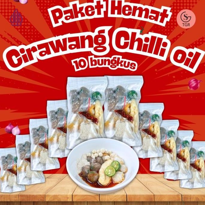 

[CIRAWANG EKO CHILLI OIL] 10 BKS BASO CIRAWANG EKONOMIS CHILLI OIL Food Kaldu Bawang Pedas Chili Kuah Instan Seblak