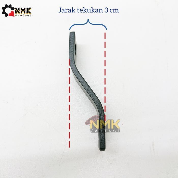 Mos Breket Knalpot Plat Besi Tebal Lubang 10Mm Tekuk Universal Motor