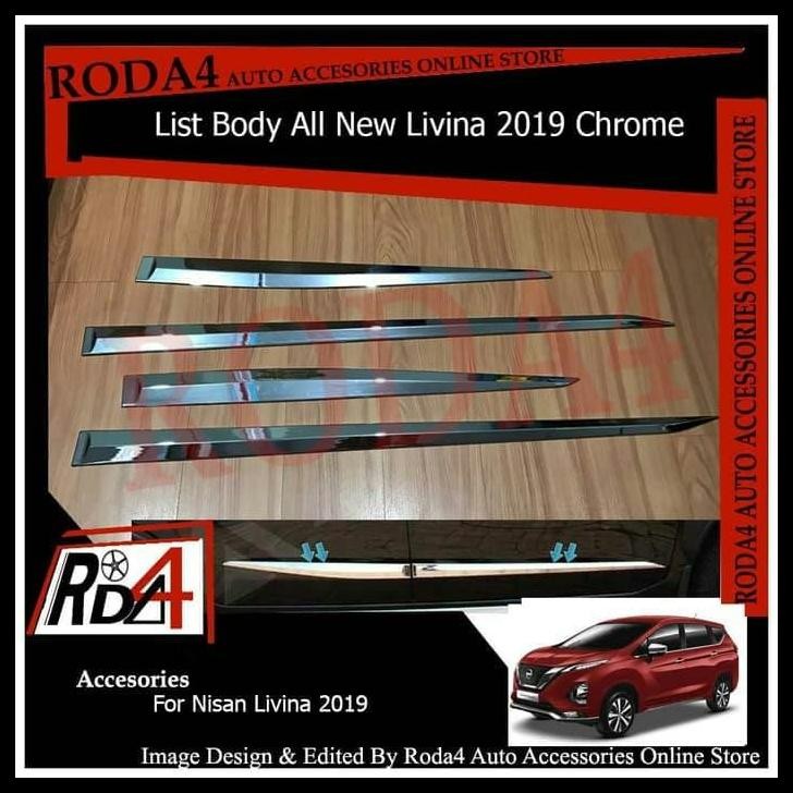 DISKON SIDE MOULDING LIST BODY MOBIL NISSAN ALL NEW LIVINA 2019 CHROME 