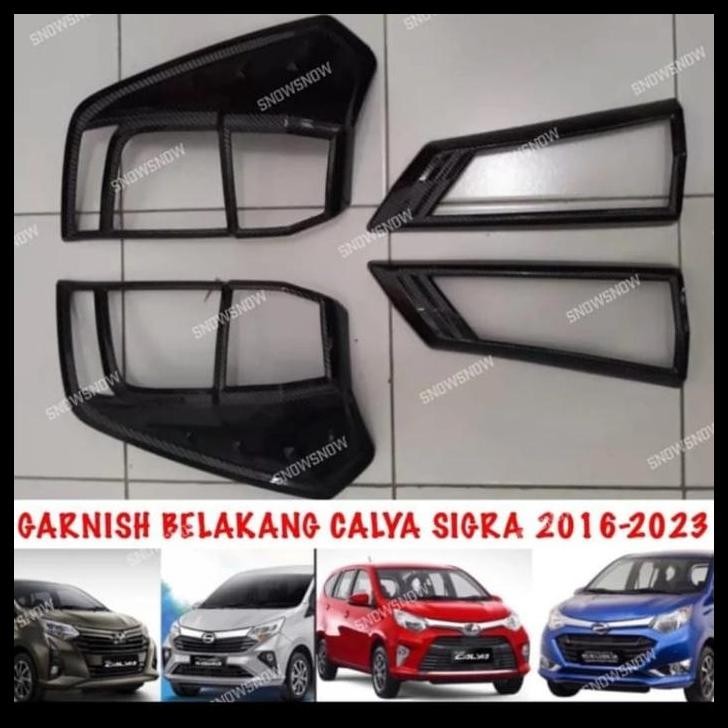BEST DEAL GARNIS LAMPU BELAKANG HITAM DOFF MOBIL CALYA SIGRA 2016-2022 