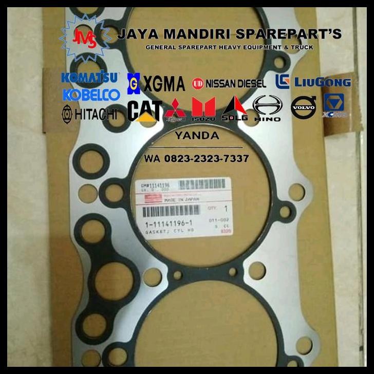 TERBARU GENUINE PAKING HEAD GASKET CYLINDER HEAD ZAXIS 200 210 6BG1T 111141196 