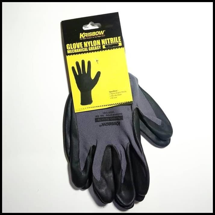 Sarung Tangan Kerja Safety KRISBOW / Gloves Nylon Nitrile