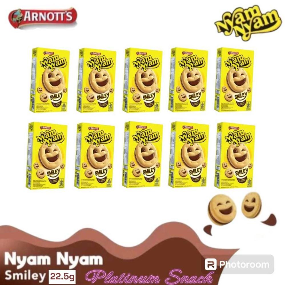 

Nyam Nyam Smiley | Isi 10 Box @ 22.5 Gr | Arnotts