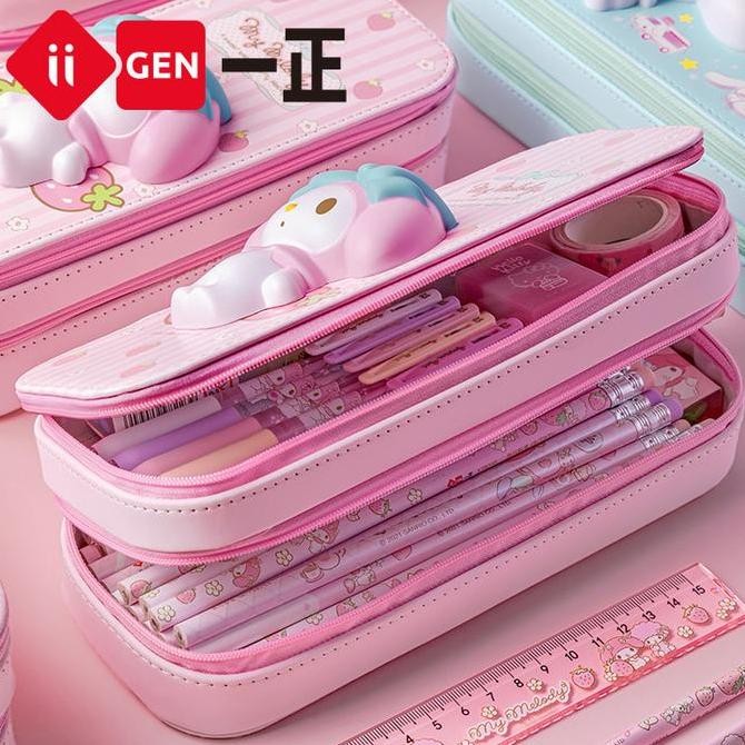 

Kotak Tempat Pensil 3D lucu 2 lapis double layer squishy IIGEN cinnamoroll kuromi my melody hello kitty SS