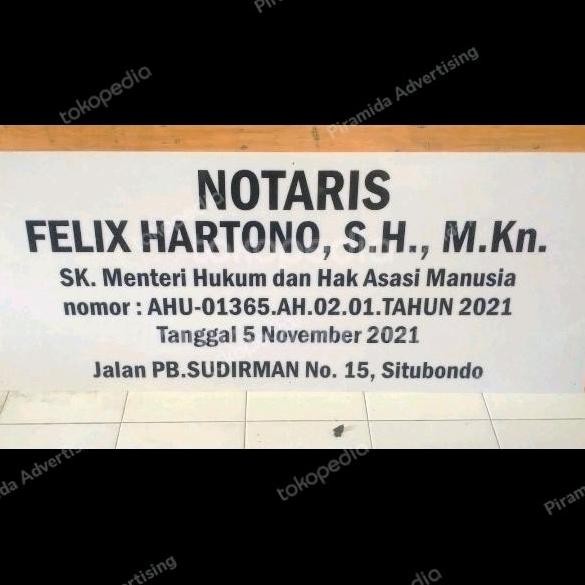 

Papan Notaris 150X60 Cm New Stok