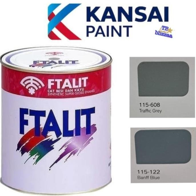 Ftalit Banff Blue 122 Ftalit Traffic Grey 608 Cat Kayu Besi Abuabu Ftalit Kansai Paint 1kg