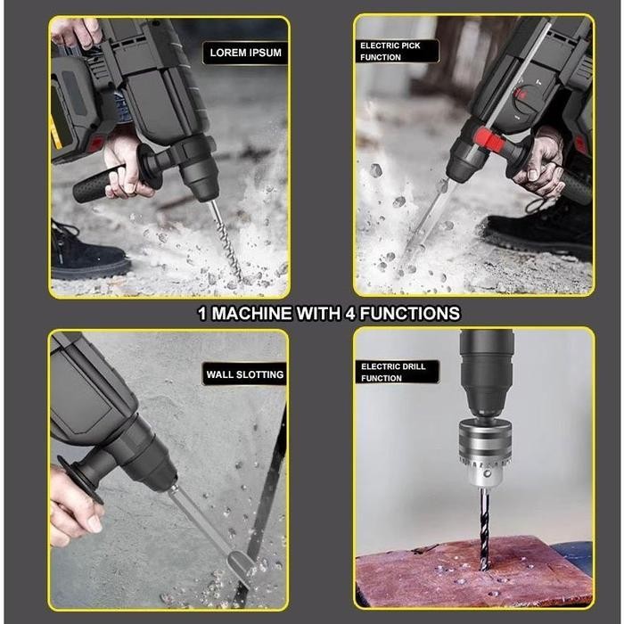 [Stok Indonesia - Garansi 5 Tahun] Makita Hr242D 18V Bor Impact Nirkabel, Motor Brushless, Alat Ting