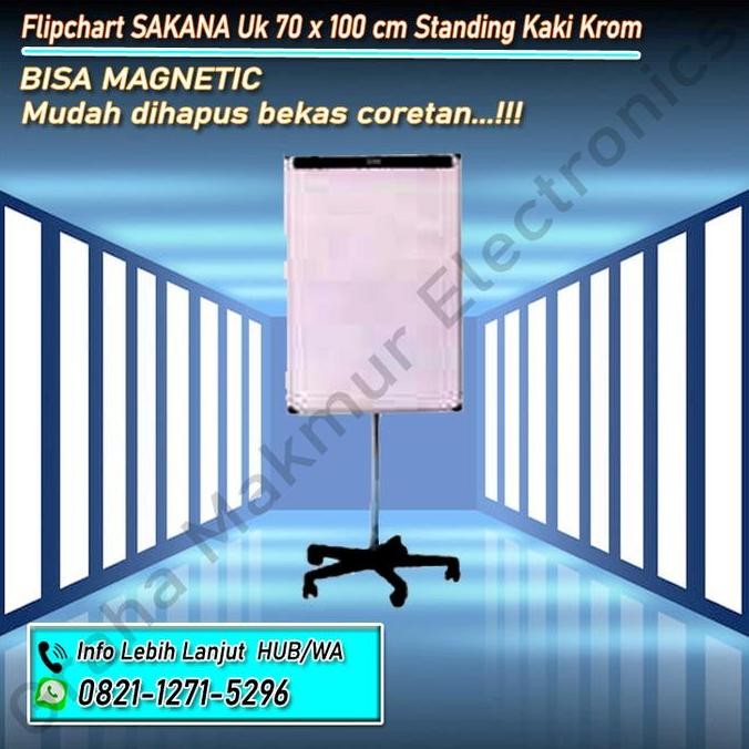 

Flipchart Sakana Kaki Krom 5 Roda 70X100 Cm New Stok