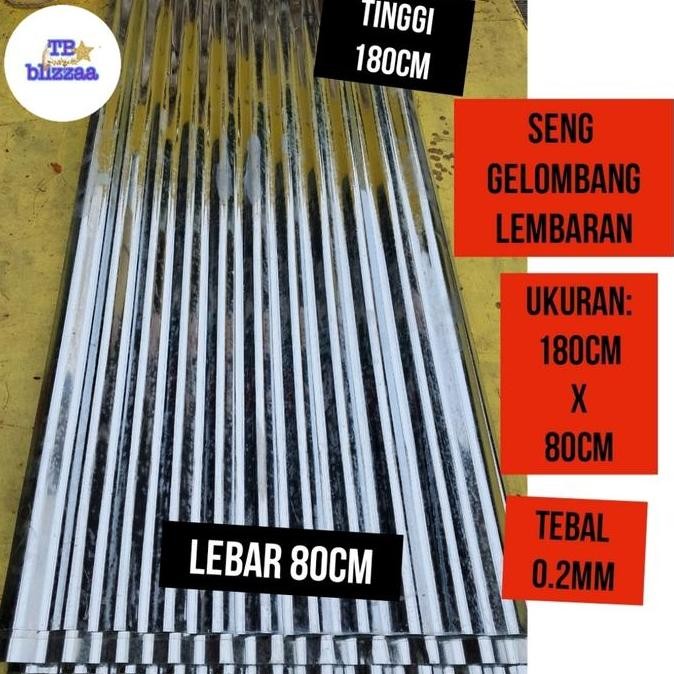 Seng Gelombang 180x80 Seng Gelombang 180cmx80cm Seng Atap Seng Pagar