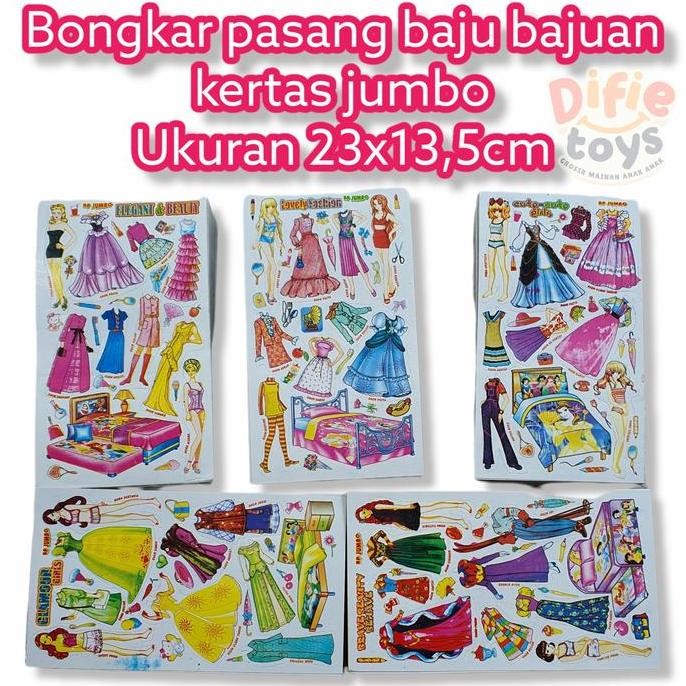 

100 lembar bongkar pasang JUMBO bp baju bajuan jumbo kertas