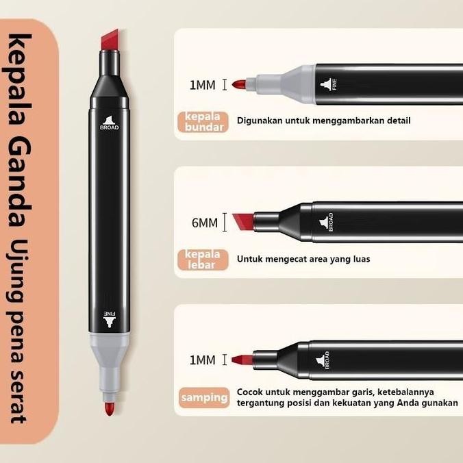 

Spidol berbahan dasar minyak ujung ganda untuk lukisan anak-anak pena cat air 24-80 warna set pensil cat air lengkap Stationery Markers