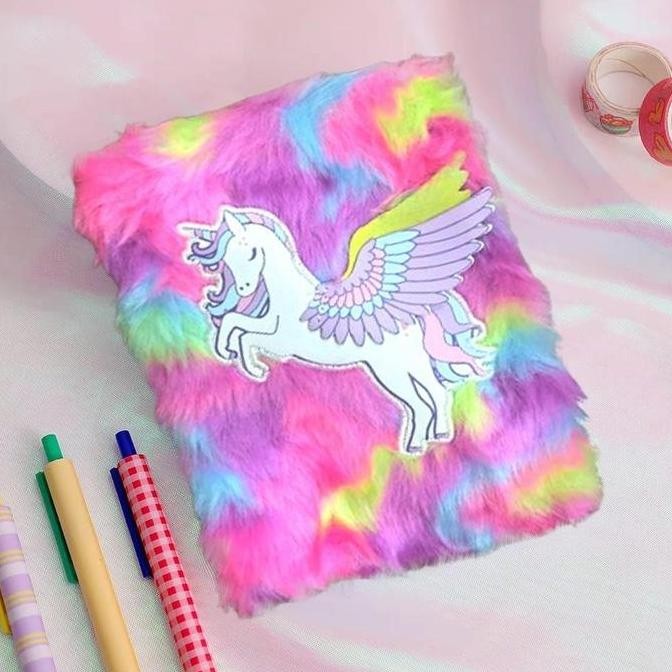 

PENTHOUSE Buku Note Motif Bulu Diary Unicorn Bulu Buku Tulis Anak Kuda Pony Karakter