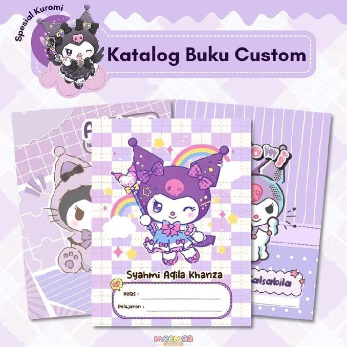 

Meemaa Project - Buku Tulis Custom Edisi Kuromi Sanrio Isi Buku 40 Lembar Ukuran Buku Standar Seperti Sidu/Kiky Paper Stationery Kertas Plastik Sekolah book note