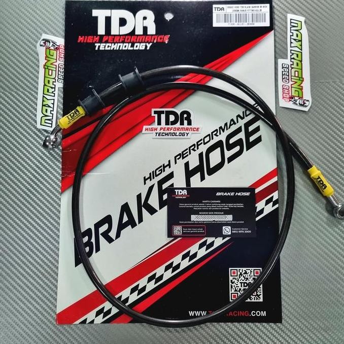 ready  TDR Brake Hose Selang Rem Depan Nmax Non ABS 43 Inch 110 CM Black Carbon Banjo Lurus