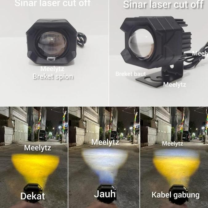 Produk Baru Lampu Tembak LED Laser Cut Off Breket Spion Kuning Putih Motor Mobil
