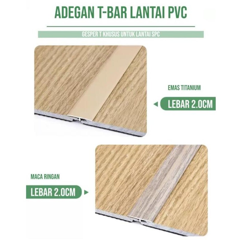Sj List Transisi Pvc Parkit Akses Lantai Vinyl Spc List Pembatas Antar Vinyl Spc