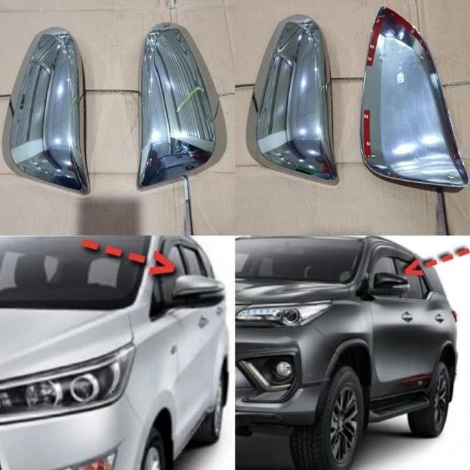 Produk Baru Cover Spion Chrome All New Innova Reborn Venturer 2016-2022 Aksesoris Mobil