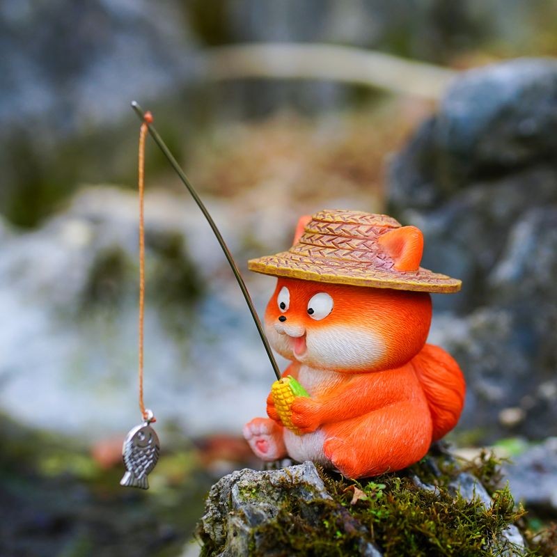 Ornamen Dekorasi Rubah Ekor Sembilan yang Imut untuk Memancing