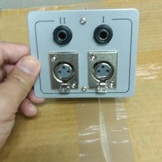 BARU FACE PLATE XLR FEMALE 2 MIC + WALL PLATE OUTPUT JACK - PANEL MIC AUDIO