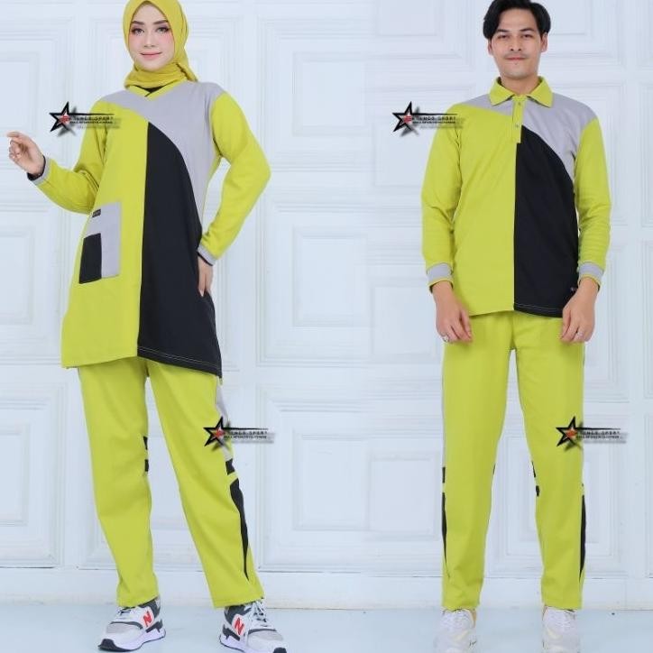 Seragam Olahraga Senam Pria Dan Wanita Setelan Baju Olahraga Senam