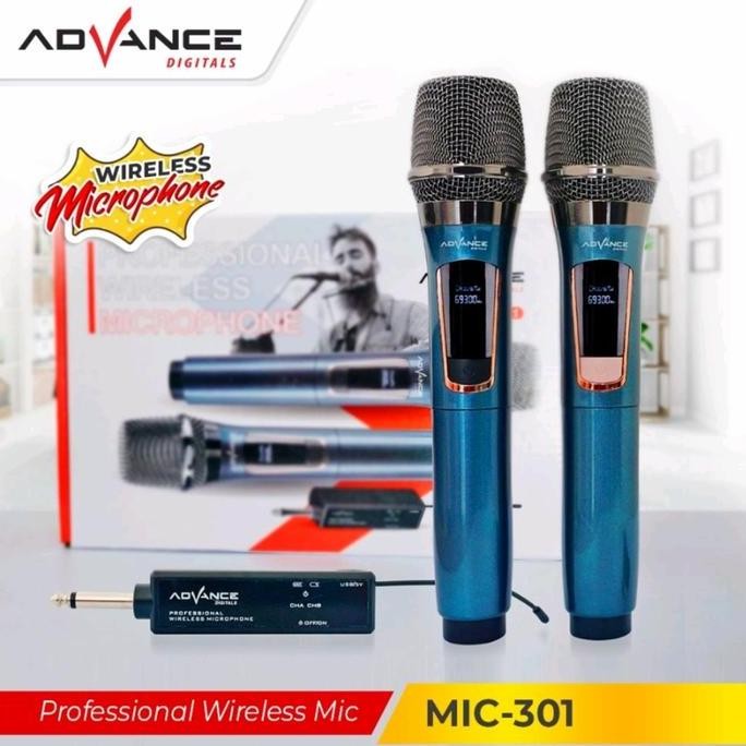 BARU MIC WIRELESS 301 ADVANCE PROFESIONAL DUAL CHANNEL KARAOKE WIRELESS