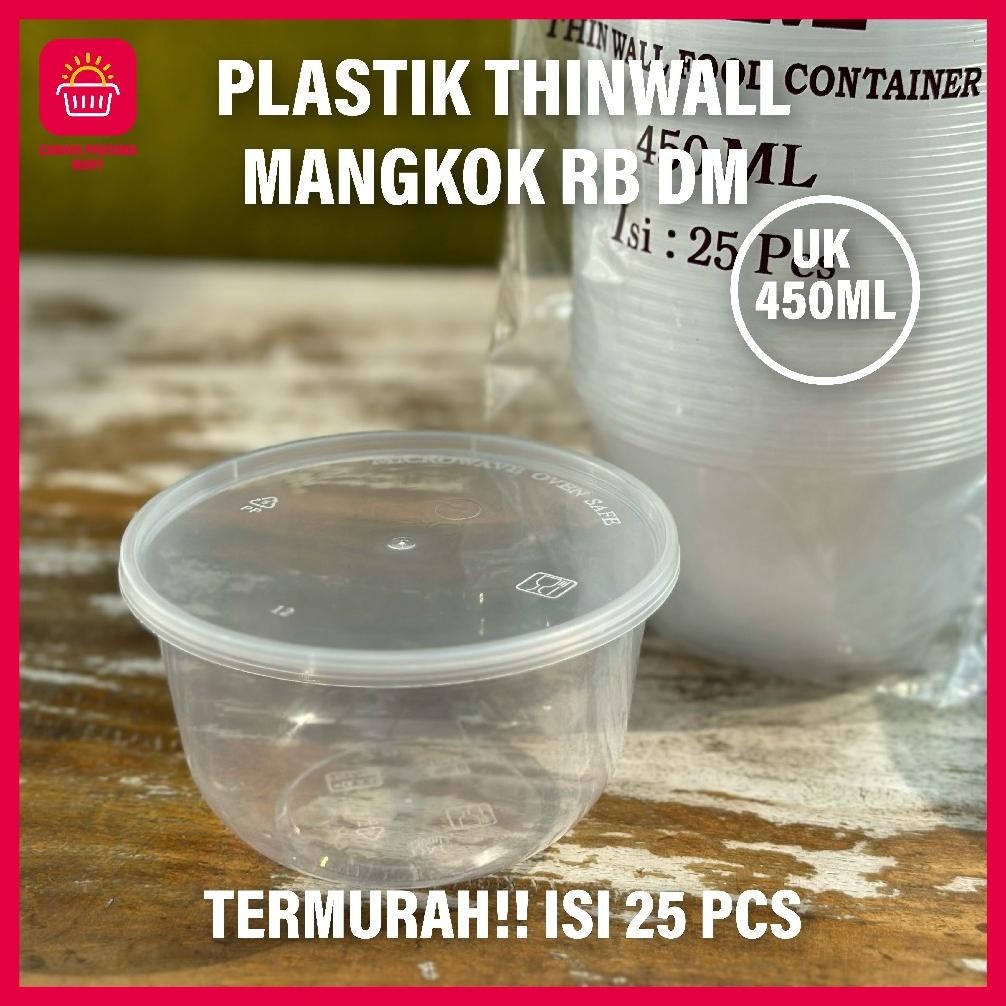 Sale rq-56 THINWALL MANGKOK ISI 25 PCS MANGKUK PLASTIK BULAT DATAR Thinwall Bowl Round DM LIBRA  man