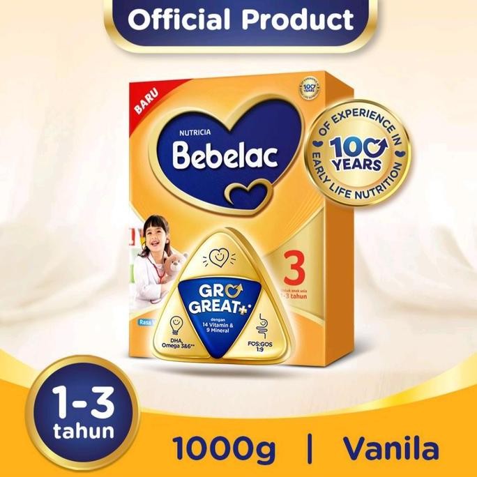 

TERMURAH SUSU BEBELAC 3 & 4 MADU VANILA 1000GR SUSU PERTUMBUHAN ANAK 1-6 TAHUN