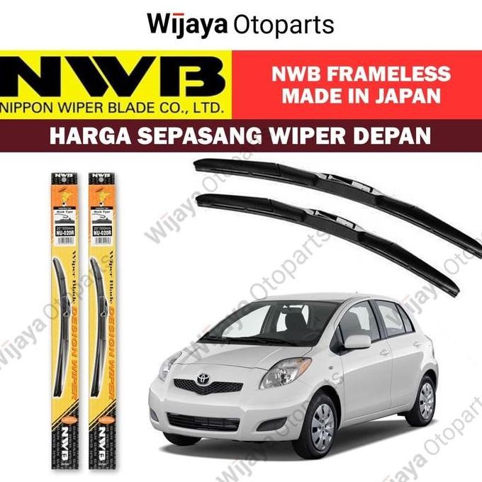 Wiper Depan Frameless NWB Japan Yaris Ukuran 24 & 14 Inch Original