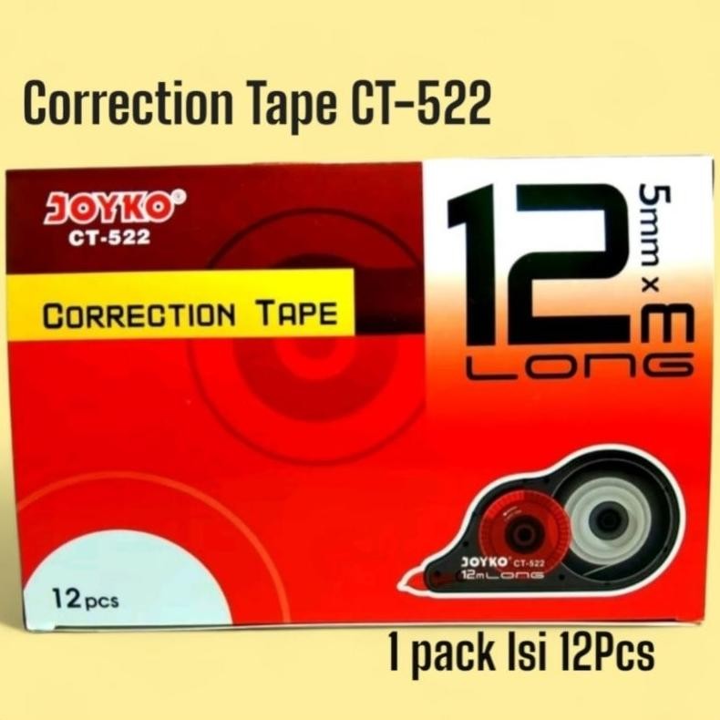

Correction Tape Pita/Correction Tape CT-522 12m ( 1 kotak isi 12Pcs )