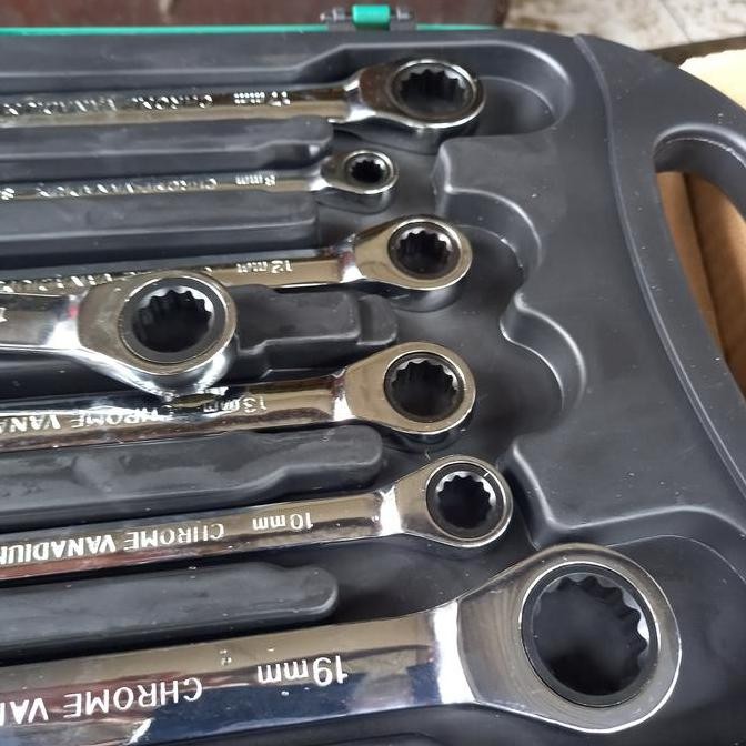 Kunci Rachet Ring Pas Set 7Pcs Wrench Combination Rachet Set 7 Pcs